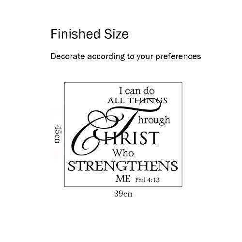 Bible Verses Wall Decor, Christian Wall Quotes – I Can Do All Things Through Christ– Religious Sticker Pastor Gift for Bedroom Prayer Room Church Sanctuary Office Nursery