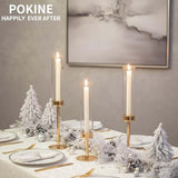 POKINE Gold Candle Holders Set of 6 for Taper Candle Holders
