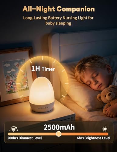 Night Lights for Kids Room, Egg Light for Nursery with Stable Charging Pad, Dimmable Baby Night Light with 1H Timer & Touch Control, ABS+PC LED Egg Night Light for Breastfeeding, Up to 200H