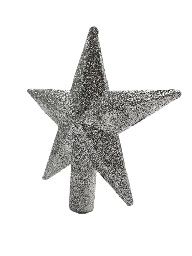 Kurt Adler 4" Petite Treasures Silver Glittered Mini Star Christmas Tree Topper - Unlit