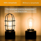 𝗦𝗺𝗮𝗹𝗹 𝗧𝗼𝘂𝗰𝗵 𝗧𝗮𝗯𝗹𝗲 𝗟𝗮𝗺𝗽 for Small Spaces - 3 Way Dimmable Industrial Bedside Lamp - Steampunk Antique Nightstand Desk for Bedroom, Living Room (Bulb Included)