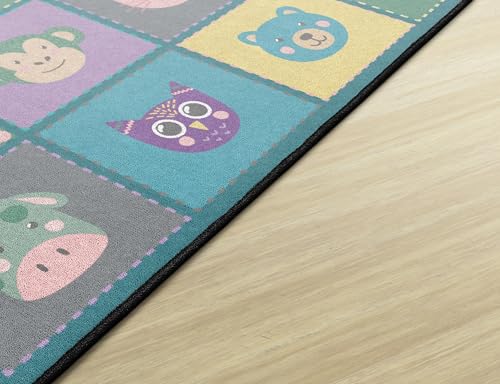 Flagship Carpets Animal Blocks Classroom Educational Area Rug for Kids and Teachers, Durable Quality for Schools, Preschool, Daycare, Learning Centers, and Home, 4' x 6' - Soft-Tone