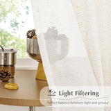 FMFUNCTEX Linen Sheer Pinch Pleated Curtains for Living Room, Linen Flax Beige 96 Inches Long Sheer Curtain Panels for Bedroom, Natural Back Tab Window Drapes for Farmhouse, Rod Pocket 2 Panels