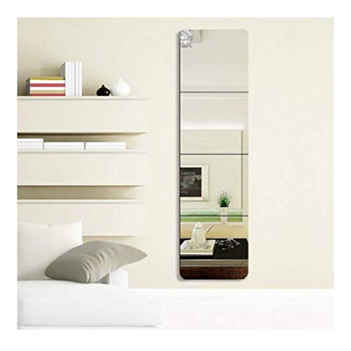 Full-Length Mirror Makeup Mirror 4 Pieces Wall Hanging eless Floor-Mounted Explosion-Proof HD Mirror 11.8inX11.8in AN1021 910