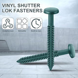 Blulu 18 Pcs 3 Inch Vinyl Shutter Fastener Window Panel Peg Lok Pin Pegs Screws Shutter Spikes Anchor (Forest Green)