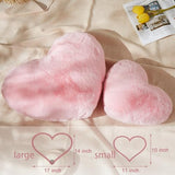YRXRUS Heart Pillows, Love Heart Shaped Pillow, Small Cute Pink Heart Pillows for Gifts, Faux Rabbit Throw Pillows for Her, Kids, Girls Home Decoration, 10X11 Inch