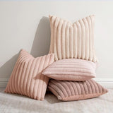 MIULEE Faux Fur Plush Decorative Throw Pillow Covers 20x20, Pink