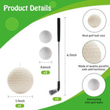 Golf Ball Birthday Candles, Golf Cake Topper & Mini Golf Club for Golf Birthday Party Decorations (White, Iron)