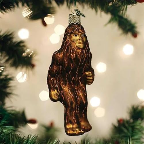 Old World Christmas Sasquatch Glass Blown Ornament for Christmas Tree, Handcrafted Holiday Decoration, Fantasy Collection