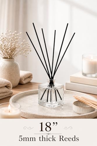 18 Inch XL Diffuser Sticks – 25 Pack, (45cm) Long, 5mm Thick, No Glue Tips, Strong Scent Throw, Replacement Diffuser Reeds