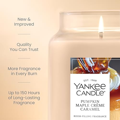 Yankee Candle Pumpkin Maple Crème Caramel Scented Candle, 22oz Large Jar