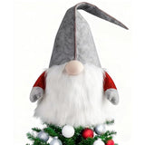 D-FantiX Gnome Christmas Tree Topper, 25 Inch Large Swedish Tomte Gnome Christmas Ornaments Santa Gnomes Plush Scandinavian Christmas Decorations Holiday Home Décor Grey