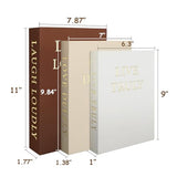 Aesthetic Decorative Books, Set of 3 Linen Fake Book, Faux Book Boxes for Coffee Table, Photo Organization, and Keepsake Storage