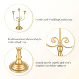 Romadedi Gold 3 Arm 11.8" Candelabra Candle Holders, Set of 2