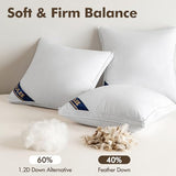 MIULEE 26x26 Feather Down Pillow Inserts with Gusset Bed Pillows,Set of 2 Luxury Fluffy Decorative Throw Pillows for Couch Sofa