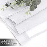 Tollpiz Sheer Curtains Living Room Linen Textured Curtain Sheers Light Filtering Voile Rod Pocket Curtains for Bedroom, 38 x 63 inches Long, White, Set of 2 Panels