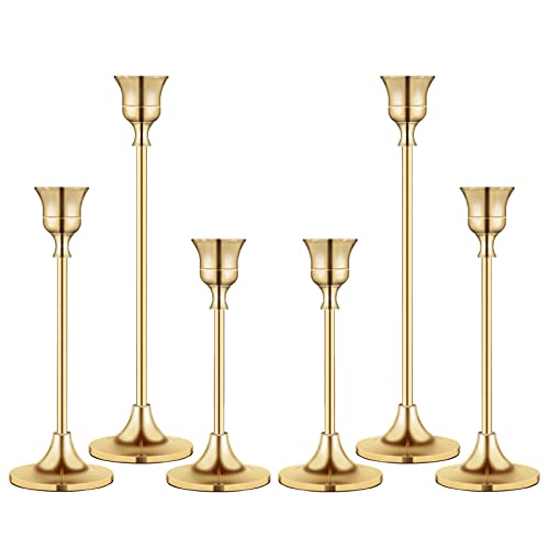 Candlestick Holders,Taper Candle Holder for Candlesticks Gold Brass Vintage Candle Stick Candle Holders Candelabra Candle Holder for Fireplace Party Dining Home