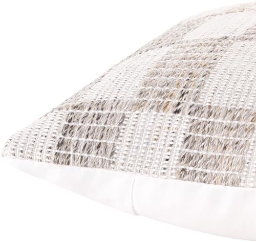 Livabliss x Galey Alix Katalina Indoor/Outdoor Accent Pillow Cover, 22" L x 22" W, Grey/Checkered