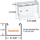 Cutelec 2pcs Box Mounting Bracket for Low Profile Horizontal Blinds with 1-3/4" x 2 1/2" Headrail - White Color