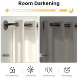 Curtain Rods 36-120 Inch, Black Wrap Around Blackout Curtain Rods for Windows, 1 Inch Adjustable Long Heavy Duty Room Darkening Window Treatment Rod for Bedroom, Living Room, Sliding Door