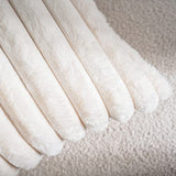 DEELAND Pack of 2,Double-Sided Faux Fur Plush Decorative Throw Pillow Covers Fuzzy Striped Soft Pillowcase Cushion Covers for Sofa Couch Bedroom Home, Cream White