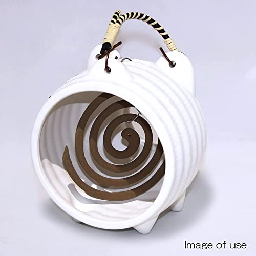 Banko Ware 08853 Mini Mosquito Repellent Incense, Pig, Mosquito Repellent Holder, Stand, White, Height 4.3 inches (11 cm), Made in Japan