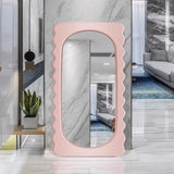 Full Length Mirror, Irregular Clouds Full Body Mirror, Wall Mounted Floor Mirror, Wooden Frame Leaning Hanging Wall Mirror for Bedroom Entrance A-100 * 180cm