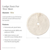 Balsam Hill Lodge Faux Fur Christmas Tree Skirt - Premium Rustic and Luxurious Fur Accents in Brown and Ivory for Tree Decor, Ivory, 72"