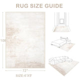 Area Rugs 6x9 Living Room: Washable Rug Modern Abstract Large Rug Soft Non Slip Neutral Rugs Stain Resistant Indoor Carpet for Bedroom Kitchen Dining Room Table Nursery Home Office Rugs(Beige,6'x9')