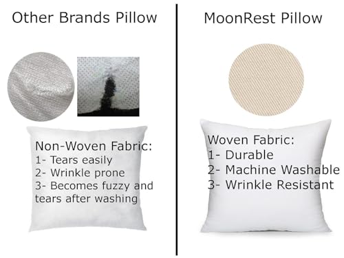 MoonRest Round Pillow Insert Hypoallergenic Polyester Form Stuffer-%100 Cotton Blend Covering for Sofa Sham, Decorative Pillow, Cushion and Bed - 13 Inch Diameter