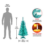 National Tree Company 4 ft Pre-Lit Turquoise Tinsel Mini Artificial Christmas Tree, 70 Clear Lights, 110 Tips, Includes Stand