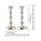 Silver Candle Holders Set of 2 Decorative Centerpiece Table Candlesticks Holders for Taper Candles Home Decor Easter Candle Holders for Dinner Party Wedding Decorations