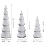 Wooden Christmas Tree, Set of 3 Tabletop Tree Figurine Wood Desk Centerpieces Table Tree Decoration Festive Ornament for Accents Xmas Mantel Shelf Home Decor Holiday Party Indoor Outdoor (White)