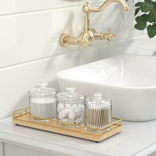 Wooden Decorative Tray, Oak 11.2" L Kitchen Countertop Soap Sponge Holder for Dresser Perfume Tray Jewelry Candle Nightstand Table Centerpieces for Dining Room Decor Natural