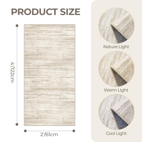 2x4 Rug Runners for Hallways Non Slip,Brown