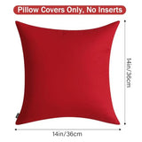 6 Pack Decorative 100% Cotton Pillow Covers Square Cushion Cover Solid DIY Halloween Throw Pillowcase for Home Sofa Bedroom,Red,6 Pack-14" x 14"/36x36cm (ONLY Covers, NOT Insert)