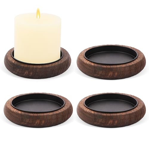 Hatway Wood Candle Holders for Pillar Candles