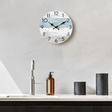 KECYET Wall Clock Silent Non-Ticking Wooden Clocks Battery Operated 12 Inch Small Country Retro Rustic and Beach Style Decorative for Living Room, Kitchen, Home,Bathroom, Bedroom (Blue)