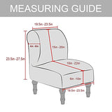 Armless Accent Chair Slipcovers, Thick Velvet Slipper Accent Chair Covers for Living Room/Hotel Oversized Big Chairs, Removable Furniture Protector with Elastic Bottom, Machine Washable (Taupe)