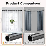 Black Curtain Rods for Windows 35"- 46", Decorative Drapery Rod Adjustable by Splicing, 5/8 inch Small Curtain Rod for Bedroom, Living Room, Kitchen and Outdoors