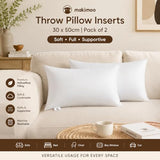 Throw Pillow Inserts 30 x 50cm (12" x 20"), Cushion Inserts, Hollowfibre Filling for Sofa, Bedding Cushion Pads (Pack of 2)