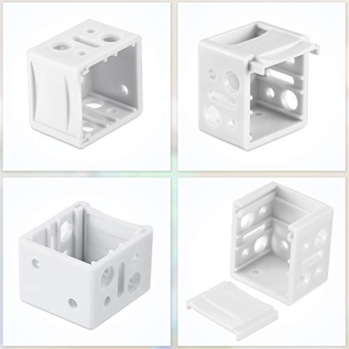 6 Pieces 1 Inch Blind Brackets White Profile Box Mounting Window Blinds Headrail Bracket, White