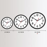 AKCISOT 14 Inch Wall Clock Silent Non-Ticking Modern Wall Clocks Battery Operated - Analog Classic Clock for Office, Home, Bathroom, Kitchen, Bedroom, School, Living Room(Black)
