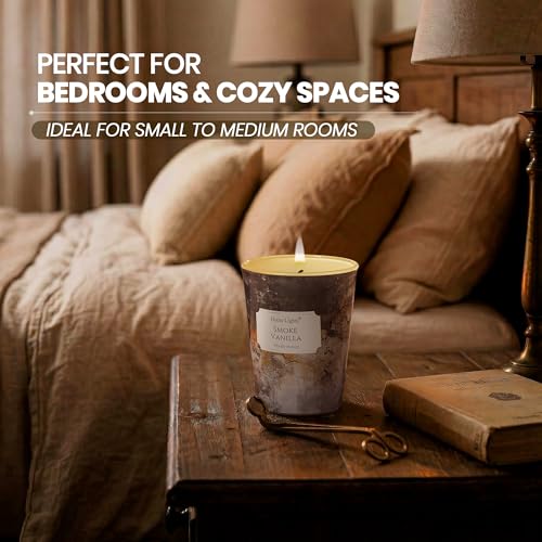 Home Lights Candle, 1-Wick Long-Lasting Scented Candles, 6.7oz Natural Soy Wax Candle for Home Scented, Industrial Chic Gifts for Women & Men, Smoke Vanilla
