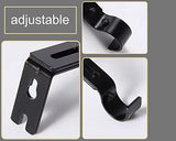 Premium Curtain Rod Brackets - 2 Pack Adjustable Wall Mounts, Curtain Rod Holders for 1 Inch Rod (Black)