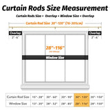 GEEBOBO Gold Curtain Rods for Windows 66 to 120 Inch, 1 Inch Adjustable Heavy Duty Easy Install Curtain Rods Set for Outdoor, Patio, Farmhouse, Bedroom, Living Room (Gold, 30"-120")