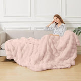 ORINOVA Pink Fluffy Double Sided Blanket for Couch Living Room Faux Fur 50x60 Fuzzy Throw No Shed Blanket for Bed Soft Furry Bed Cozy Comforter Home Decor Gifts 860 GSM
