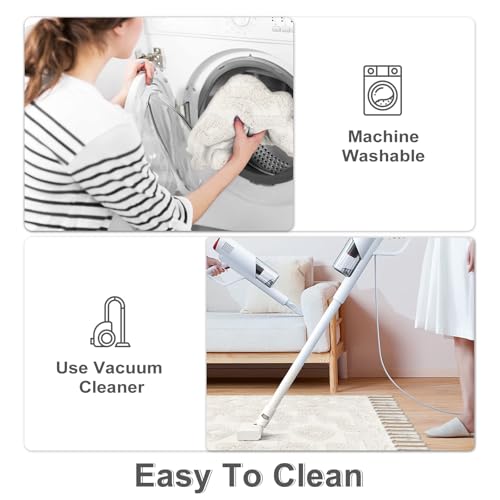 Uphome Boho Washable Runner Rugs 2' x 5', Woven Tufted Neutral Hallway Runner Rug with Fringe, Beige Cotton Farmhouse Entryway Rug, Tribal Accent Bedroom Floor Carpet for Bedside Laundry Kitchen
