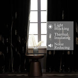 Estelar Textiler Black Blackout Curtains for Bedroom 84 Inches Long, Room Darkening Grommet Thermal Insulated Curtains for Living Room, Light Blocking Drapes with Gold Print Design,52Wx84L,2 Panels