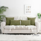 HWY 50 Throw Pillow Cover 12x20 Inch Soft Chenille Sage Green Pack of 2